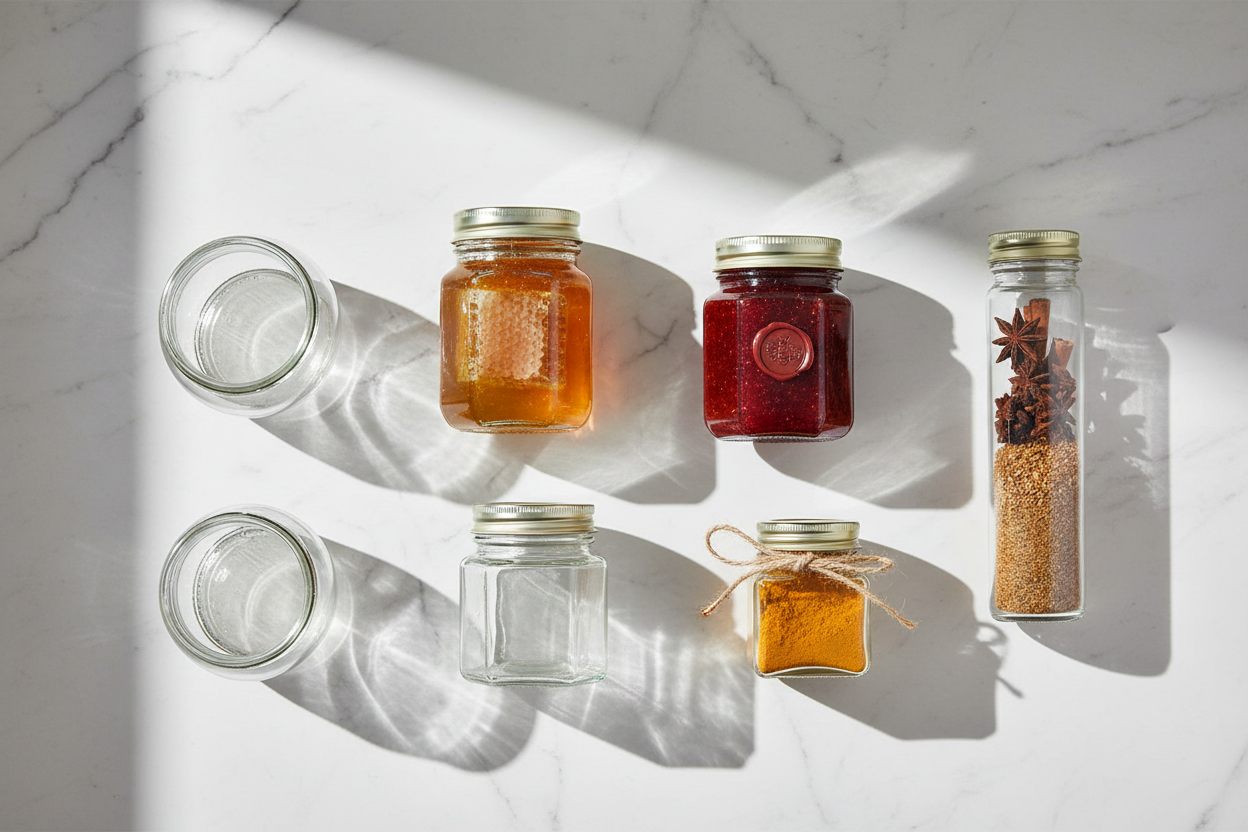 Bocaux de Verre avec couvercle de Fil
