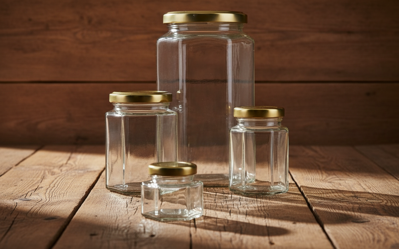 Bocaux en Verre Hexagonaux