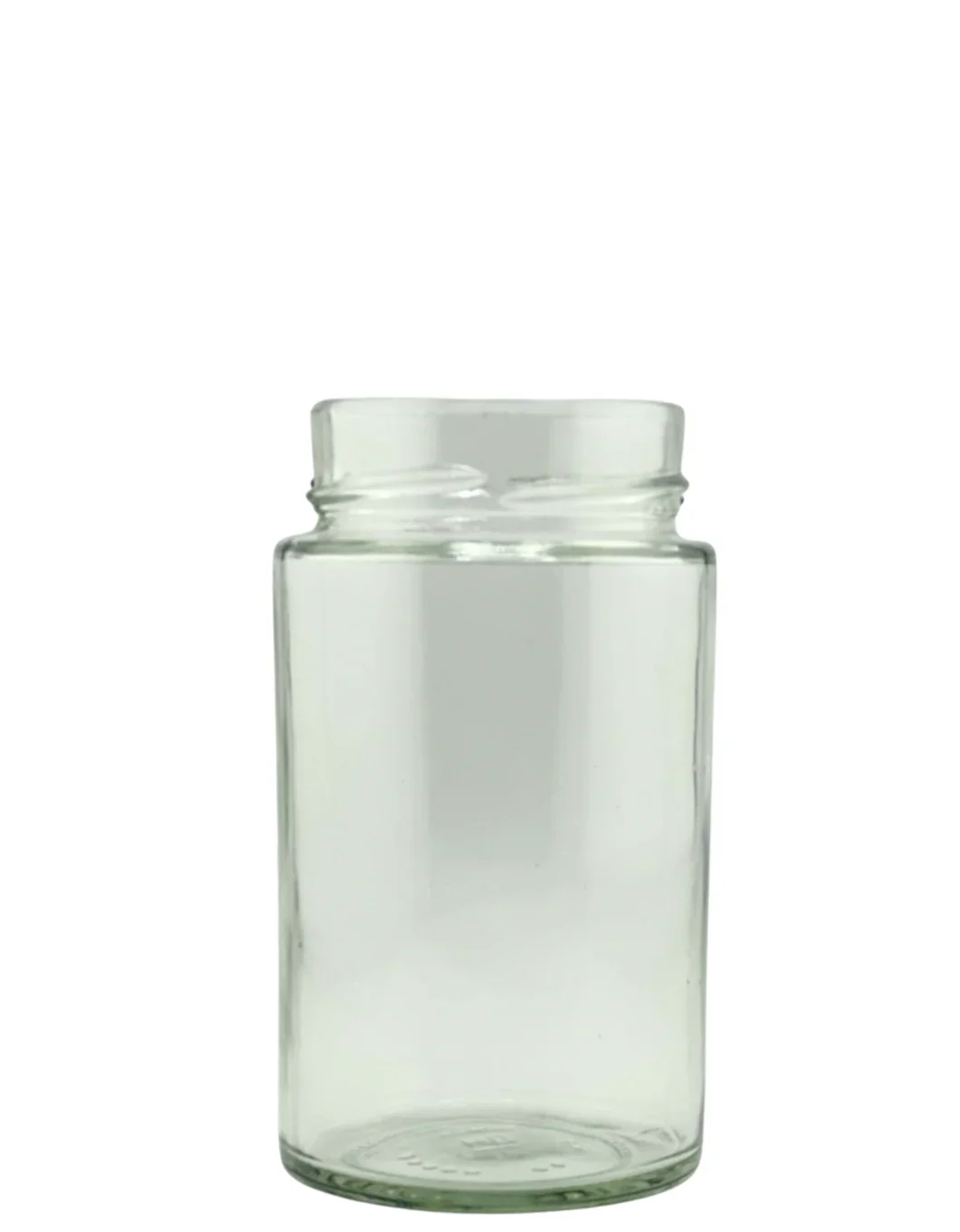Bocal en verre transparent 245 ml à ouverture haute, pour conservation alimentaire.