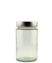 Bocal en verre 245 ml à bouche haute avec couvercle métallique, pot transparent vide