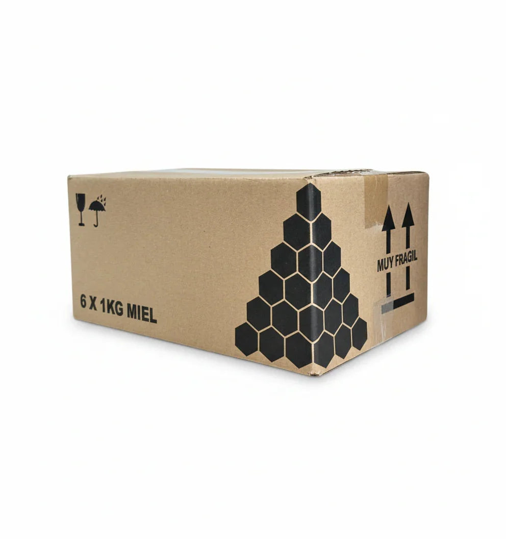 Boîte en carton pour bocaux de miel 1 kg