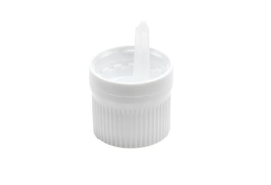 Bouchon compte-gouttes blanc avec bague de sécurité DIN18
