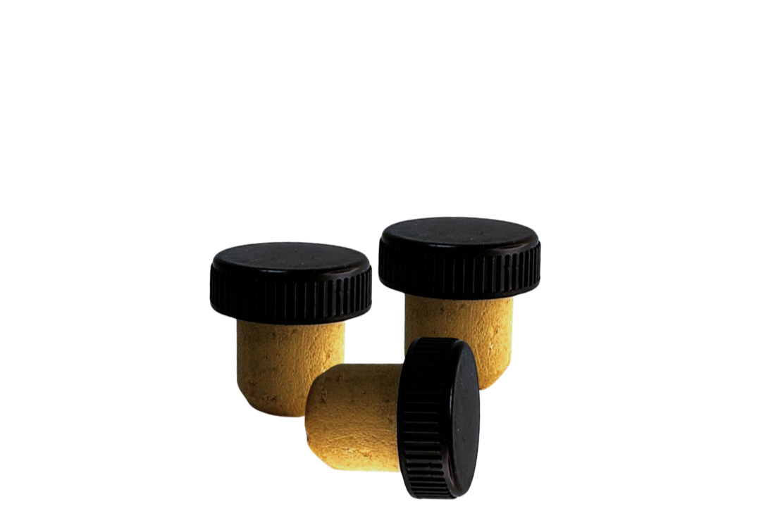 Bouchon en Liège avec Tête en Plastique Noir