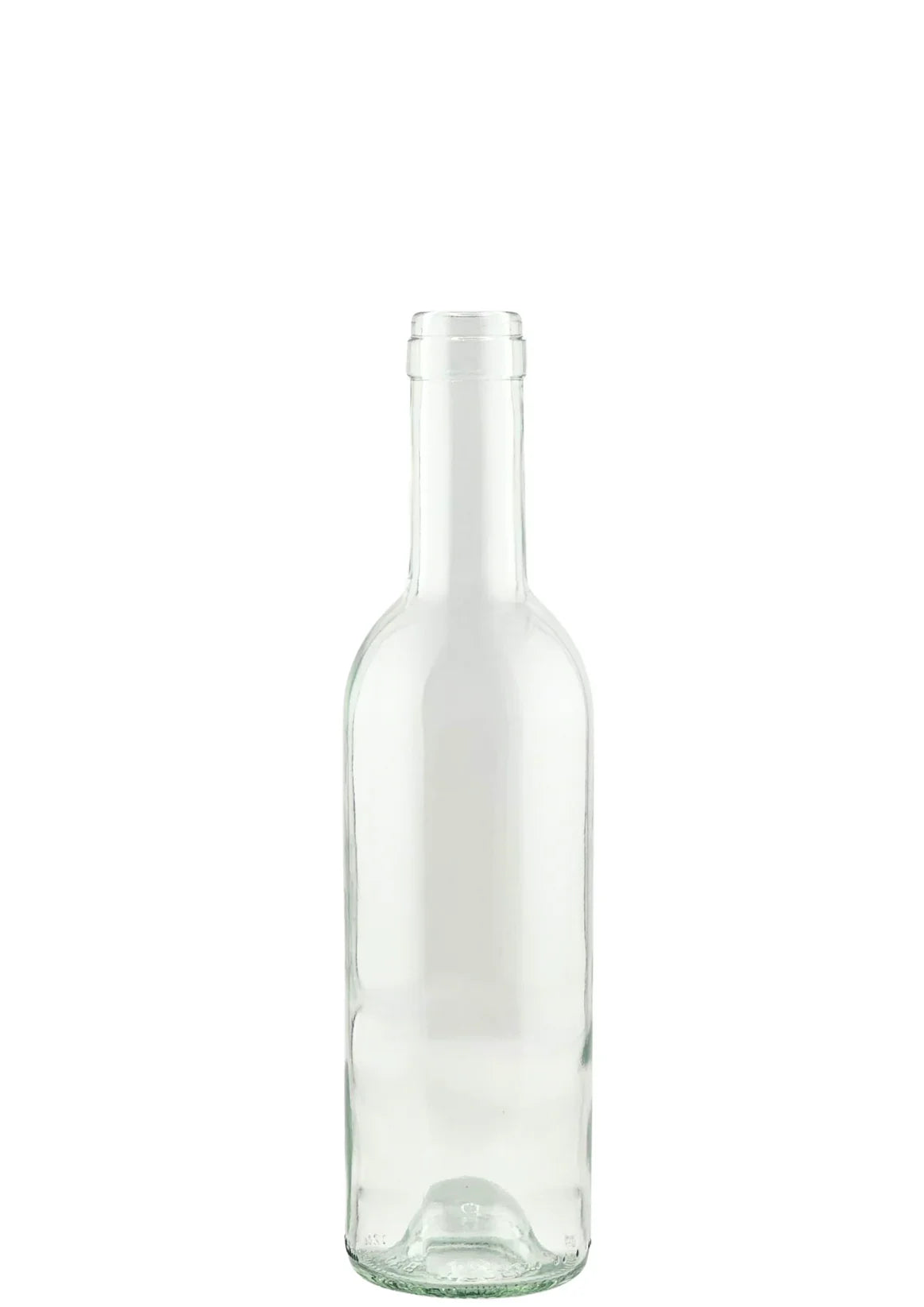 Bouteille en verre transparente Bordeaux blanc 37,5 cl sur fond blanc