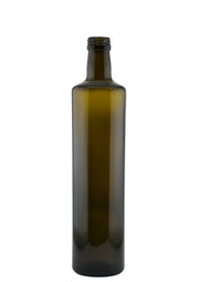 Bouteille en verre teinté 750 ml, forme cylindrique, fond blanc