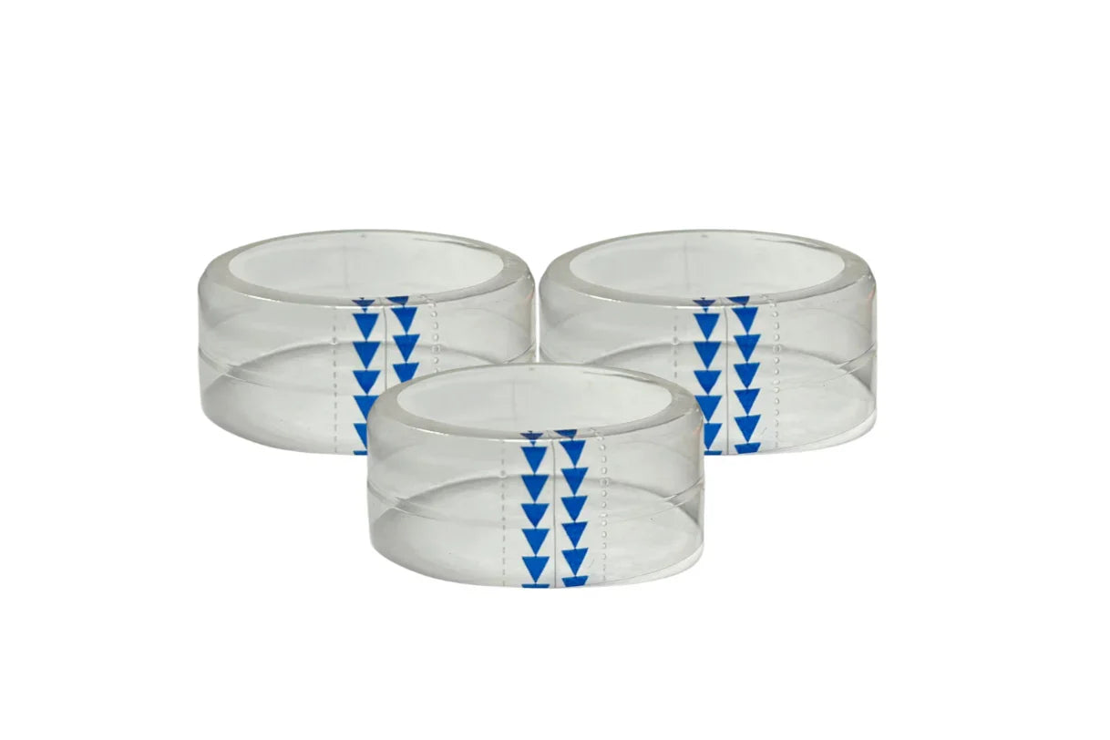 Trois capsules thermorétractables transparentes pour couvercles Twist-Off 48 mm
