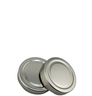 Couvercles métalliques Twist-Off argentés 58 mm pour bocaux en verre, vue rapprochée