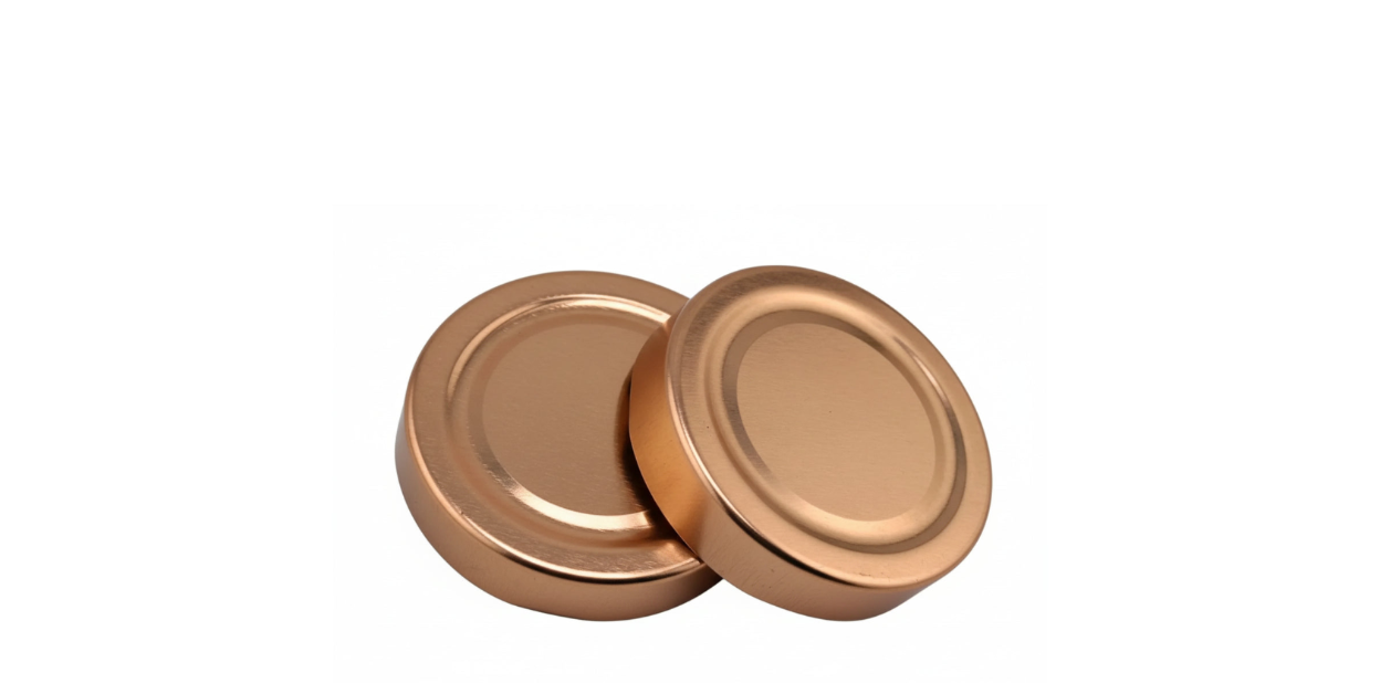 Couvercle twist-off 82 mm bronze pour bocal en verre, duo de couvercles métalliques