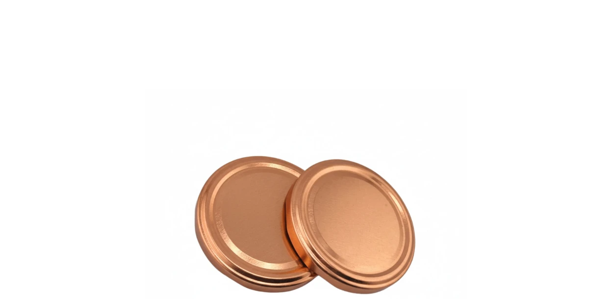 Deux couvercles twist-off bronze 66 mm pour bocaux en verre