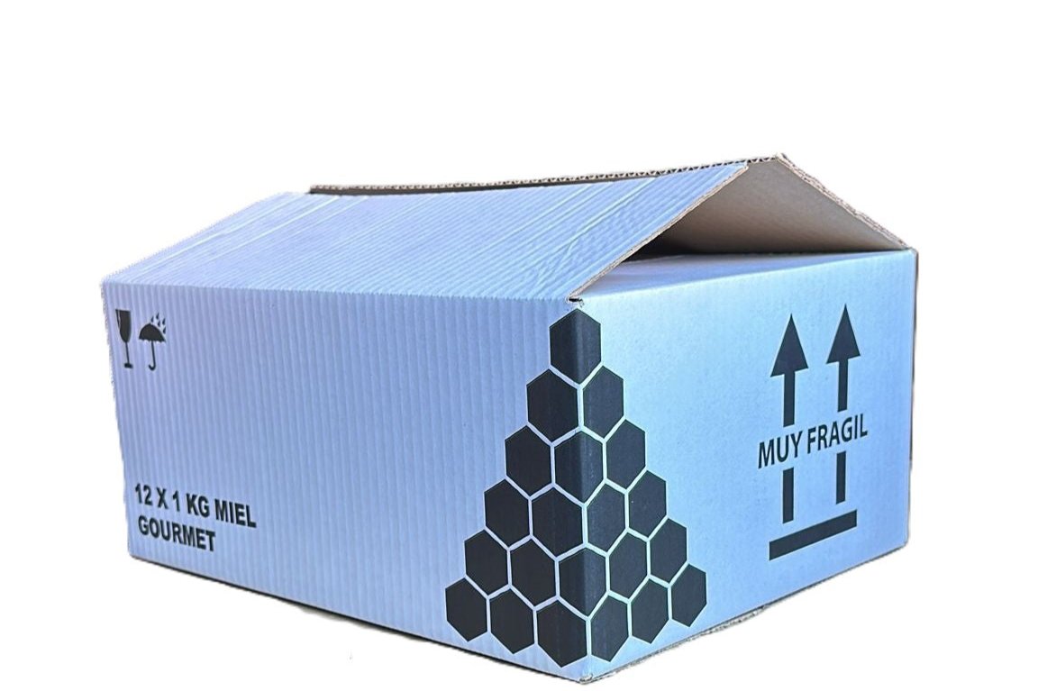 Boîte en carton pour bocal Apiari 1 kg Miel