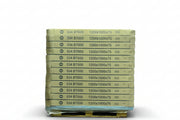 Palettes de bocaux en verre BT600, dimensions 1200x1000x75, emballés pour le stockage ou la livraison.