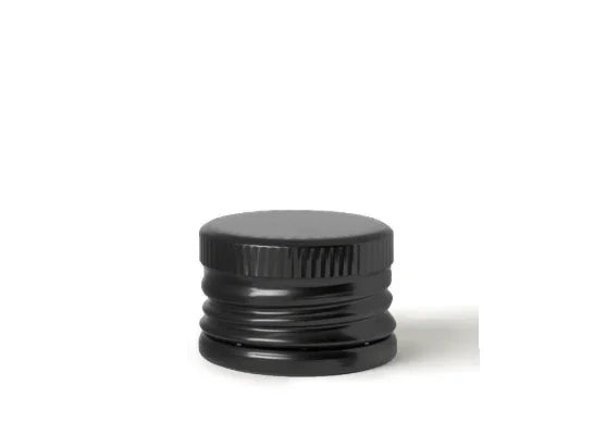 Bouchon noir en plastique 31,5x24 pour bouteille en verre, fond blanc