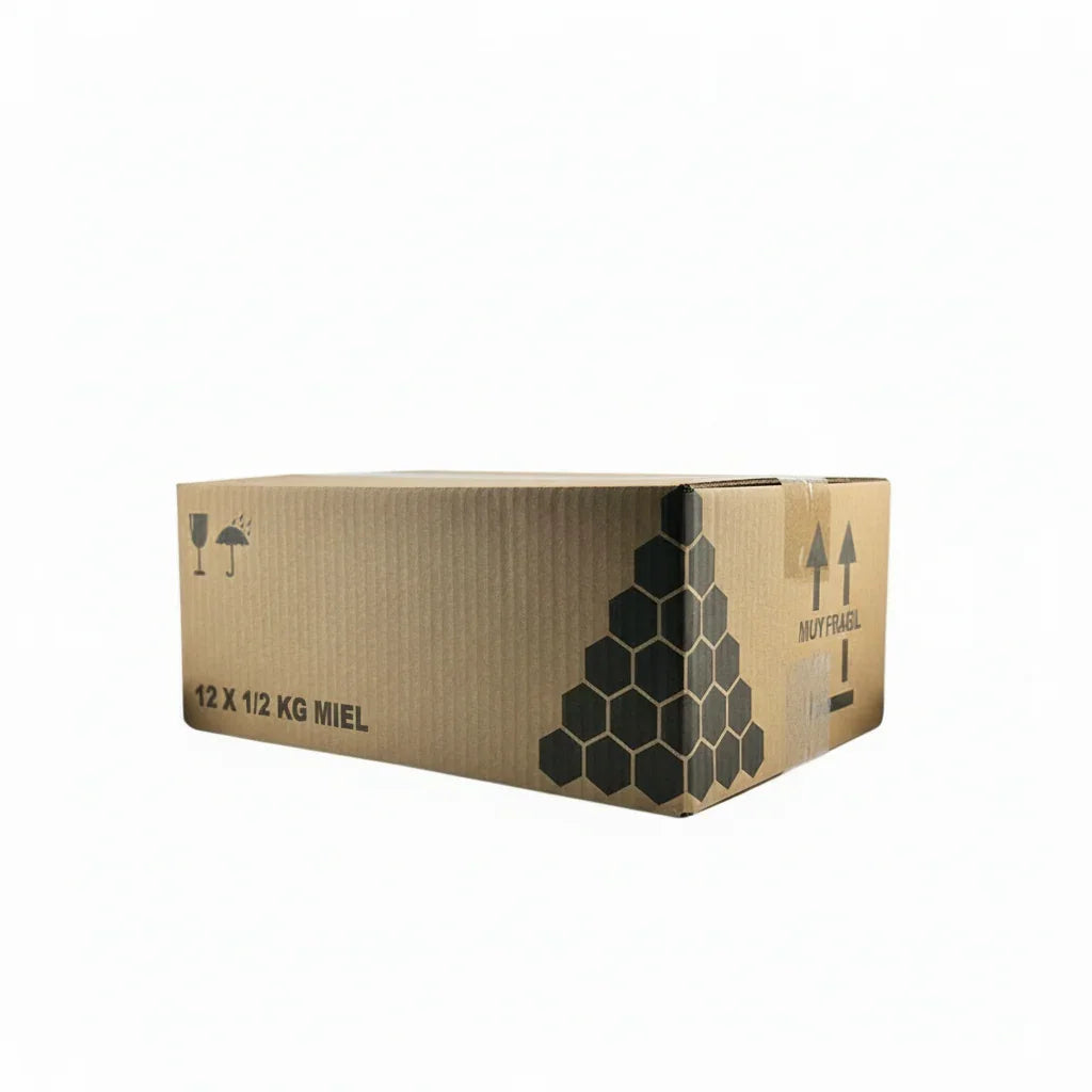 Boîte en carton pour bocaux en verre de miel 1/2 kg