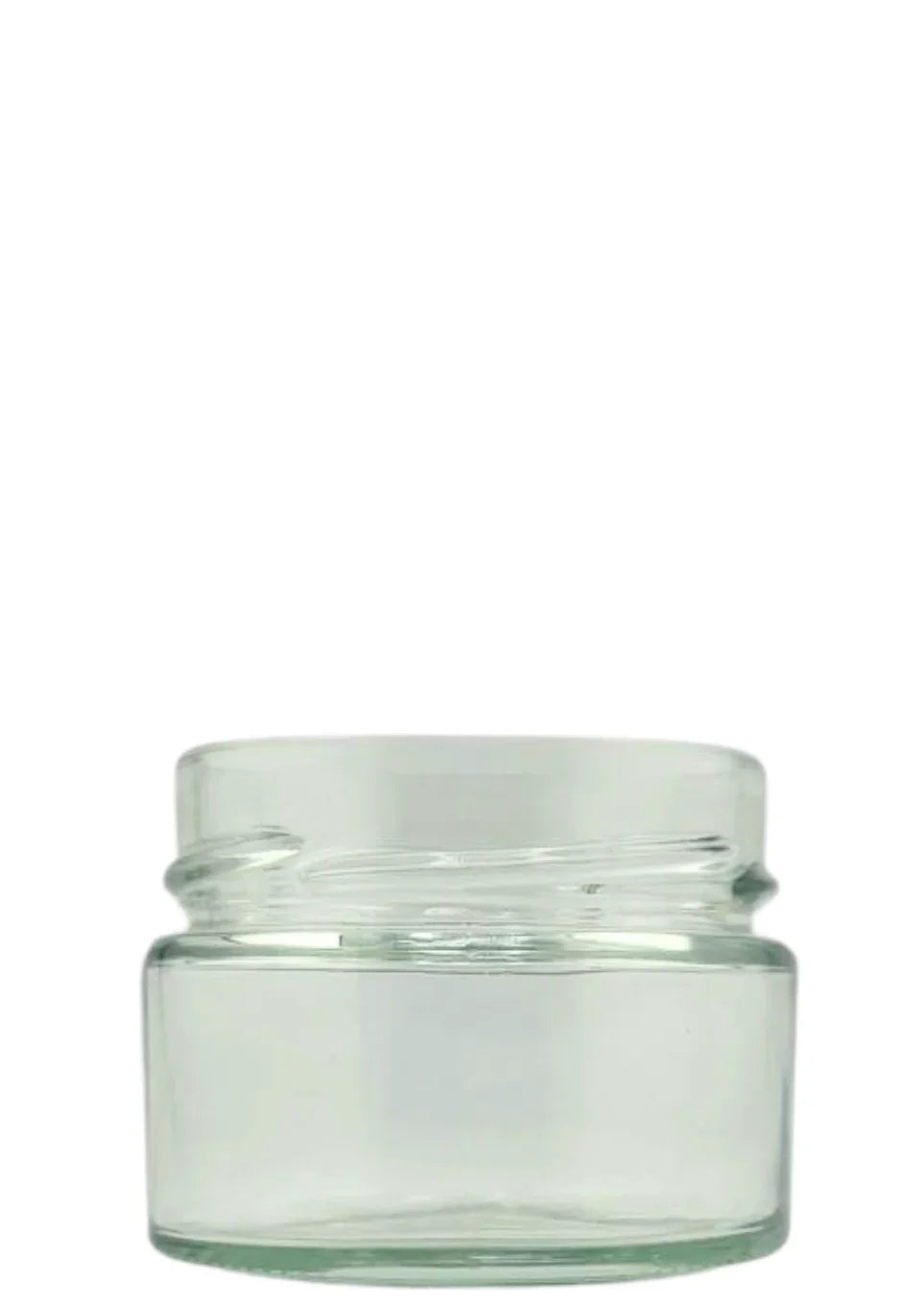 Bocal en verre transparent à large ouverture, idéal pour conservation alimentaire.
