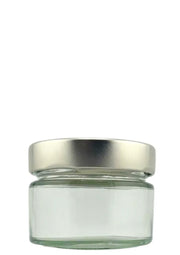 Bocal en verre transparent avec couvercle métallique, pot de conservation alimentaire